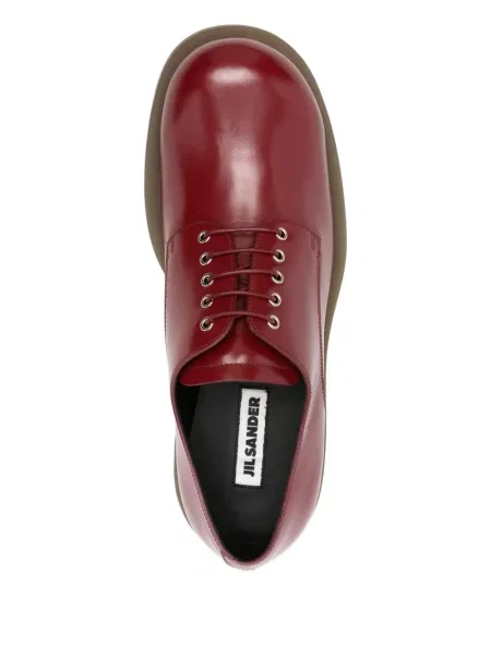Pantofi derby Jil Sander din piele roșu