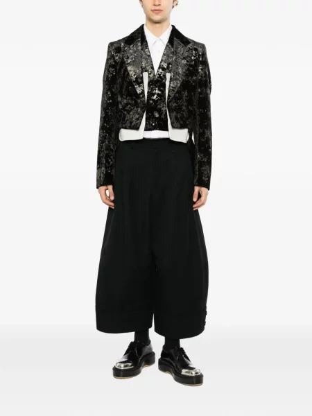 Яке Comme Des Garçons Homme Plus с протрити краища с ревер черно