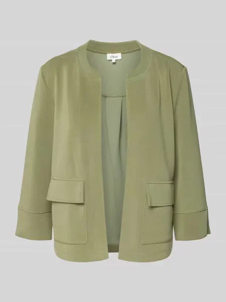 Bluza o kroju relaxed fit z dzianiny scuba z mieszanki modalu S.oliver Red Label zielona