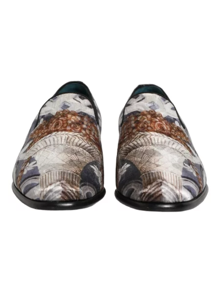 Haftowane półbuty Dolce And Gabbana skórzane