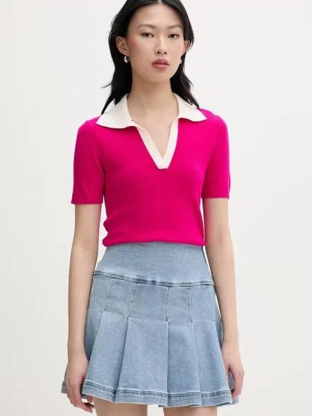 Tricou polo From Future de lână roz