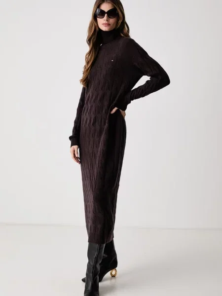 Tommy Hilfiger rochie din lână maro