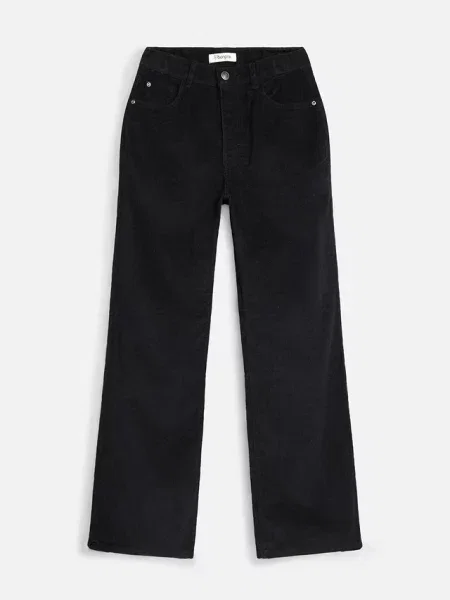 Wygodne spodnie sztruksowe loose fit czarne