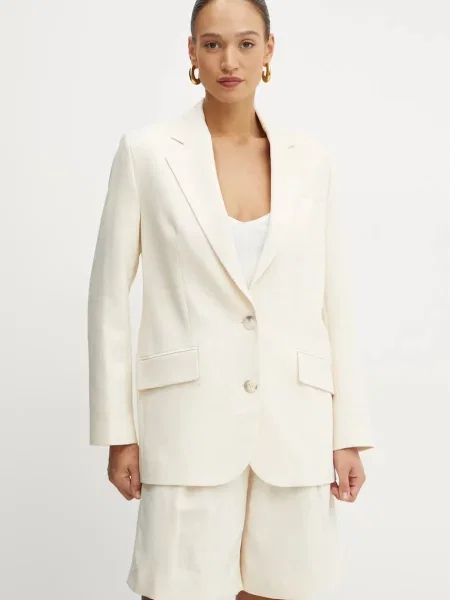 Сако Ivy Oak с едно копче с изчистен дизайн бежово