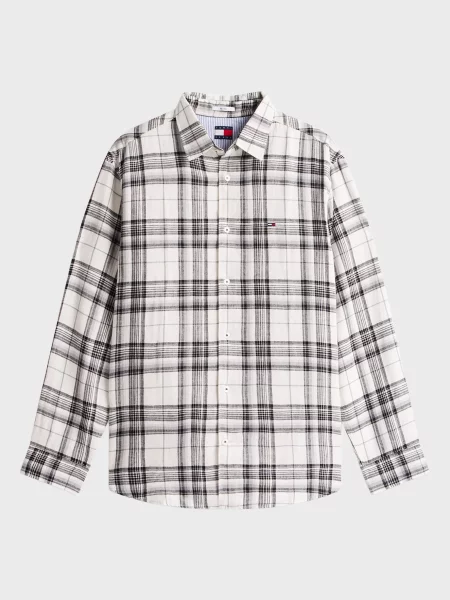 Льняная клетчатая джинсовая рубашка Tommy Jeans