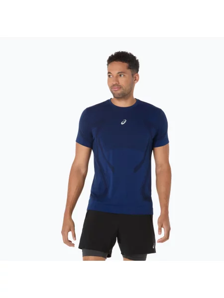 Tricou de alergare pentru bărbați ASICS Road Seamless illusion blue/glow yellow albastru