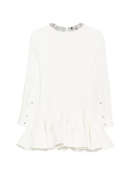 Rochie mini Des Phemmes evazată alb