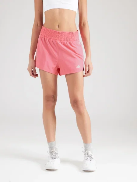 Pruhované športové šortky Adidas ružová
