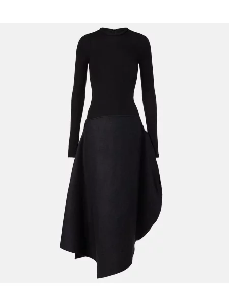 Rochie midi Victoria Beckham până la genunchi de costum negru