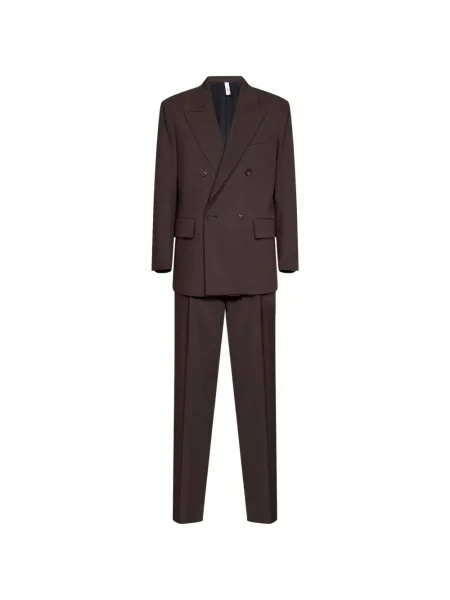 Costum Hevo cu două rânduri de nasturi maro