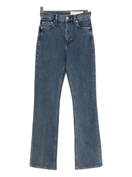 Blugi evazați Rag & Bone cu talie înaltă albastru