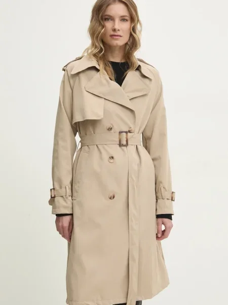 Шлифер Answear Lab дамски преходен модел кафяво