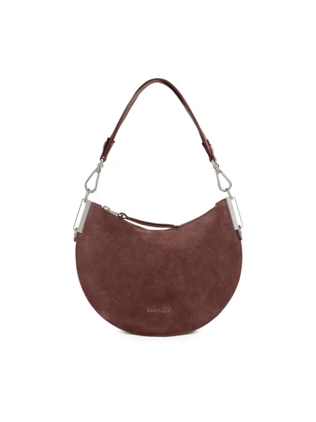 Torebka crossbody Coccinelle zamszowa brązowa
