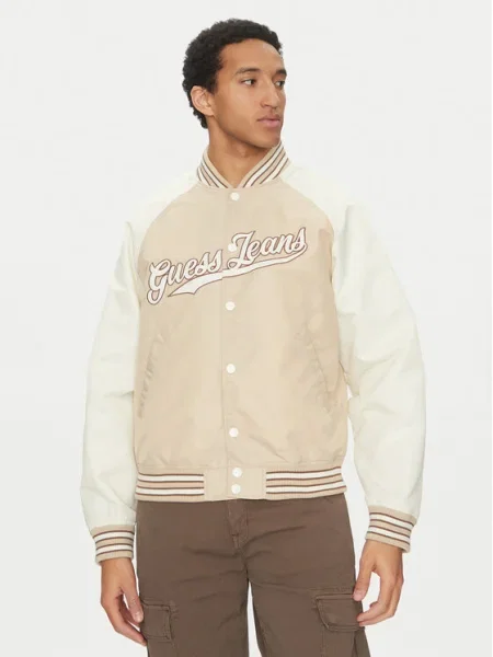 Guess Jeans Geacă bomber Écru