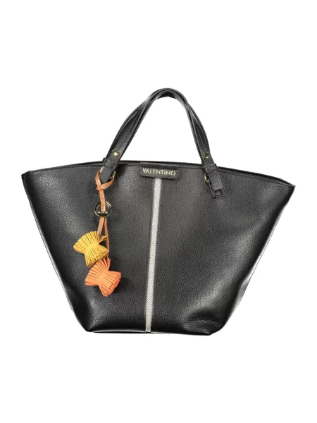 Lniana torebka Valentino Bags czarna