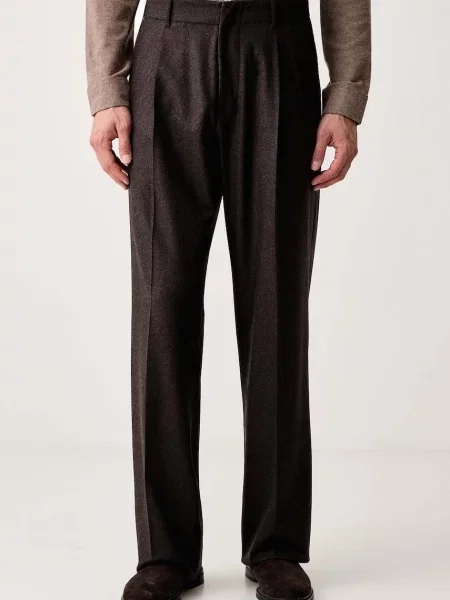 FAY pantaloni de costum pentru bărbați din lână maro