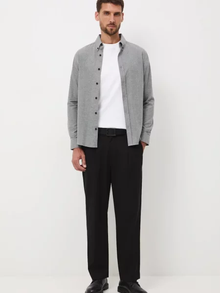 Košile Medicine slim s límečkem button-down šedá