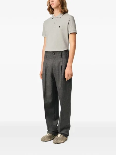Pantaloni Ami Paris de lână gri