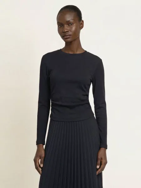 Claudie Pierlot Sukienka Z Mieszanki Materiałów Z Plisami schwarz czarna