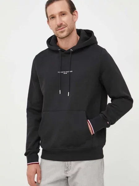 Pulover Tommy Hilfiger s kapuco črna