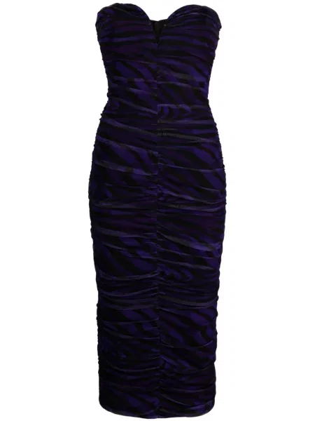 Sukienka midi Nissa z nadrukiem w zebrę do kolan czarna