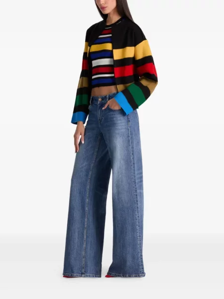 Gulerat geacă Alice + Olivia cu dungi negru