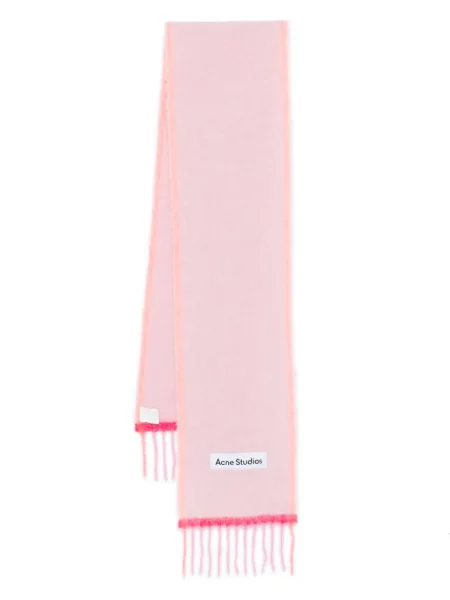Fular Acne Studios cu franjuri roz