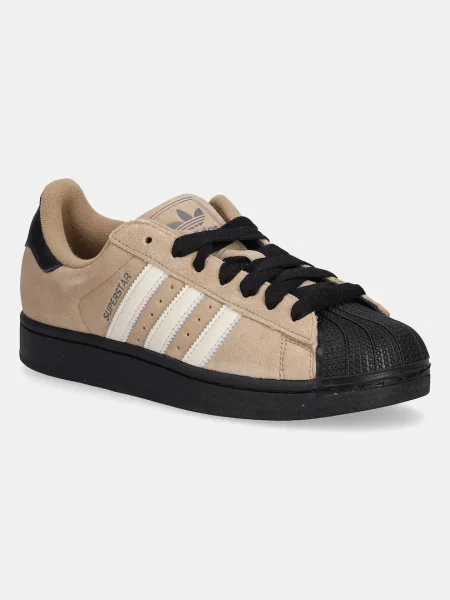 Adidas Originals sneakersy zamszowe Superstar II zielony brązowe