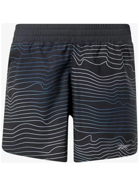 Spodenki do biegania Reebok z nadrukiem czarno-niebieskie XXS czarne