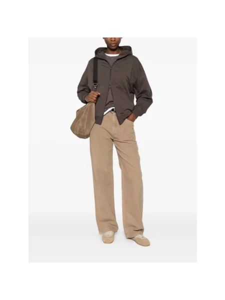Bluza z kapturem Brunello Cucinelli z kapturem brązowa