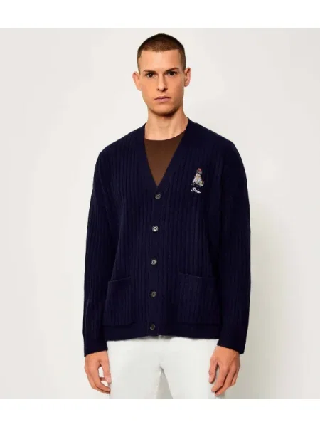 Polo Ralph Lauren cardigan din lână bleumarin