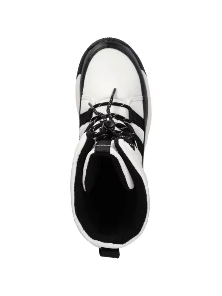Botine Sorel cu șireturi din dantelă alb