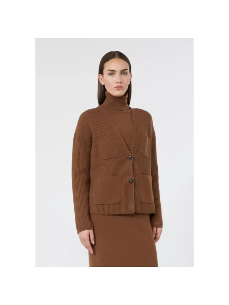 Kardigan Max Mara Studio wełniany brązowy