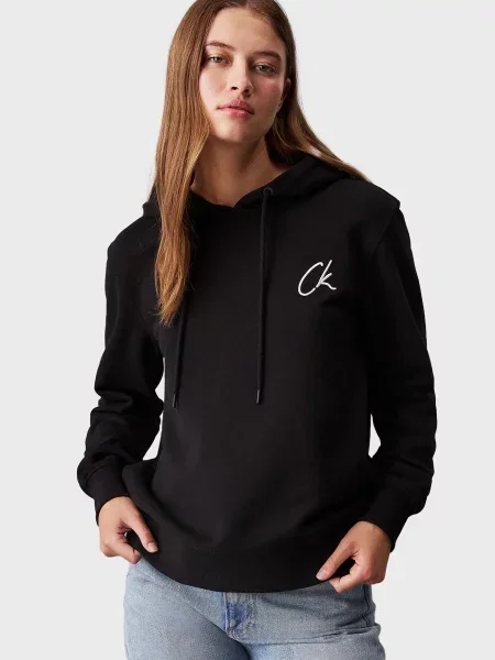 Вишите худі Calvin Klein Jeans чорне