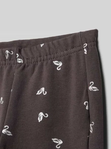 Legginsy o kroju regular fit z nadrukiem z motywem na całej powierzchni Blue Seven