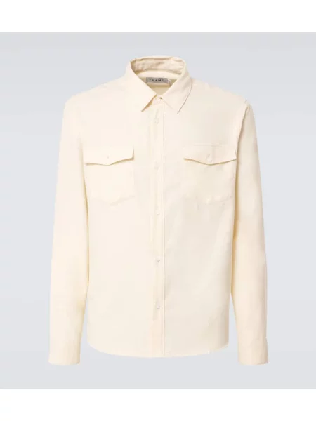 Vlněná košile Frame bílá