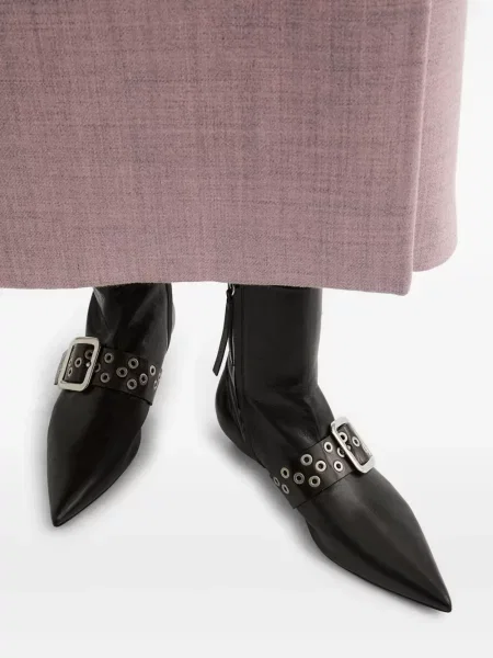 Cizme scurte Jil Sander din piele negru