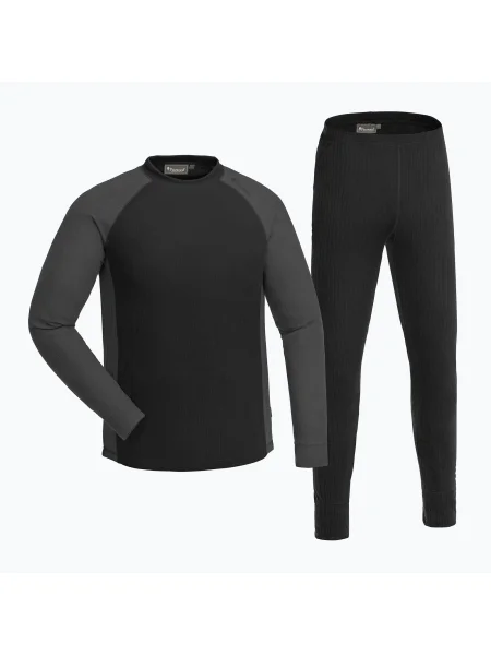 Lenjerie termoactivă pentru bărbați Pinewood Finnveden Base Layer black/dark grey negru