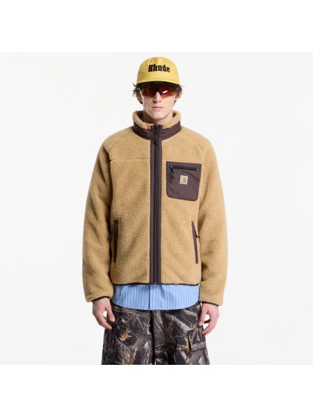 Carhartt WIP Flisová bunda Prentis čokoládová / pueblo