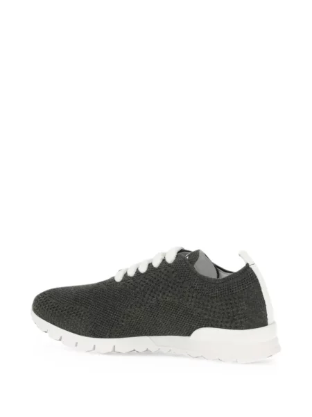 Sneakerși Kiton cu șireturi din cașmir verde