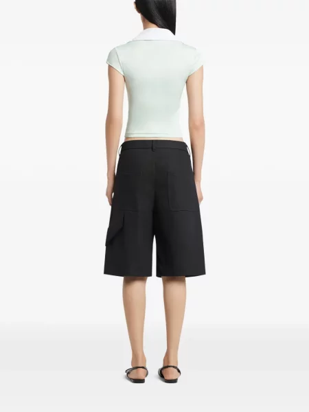 Tricou Courreges cu decolteu în V verde