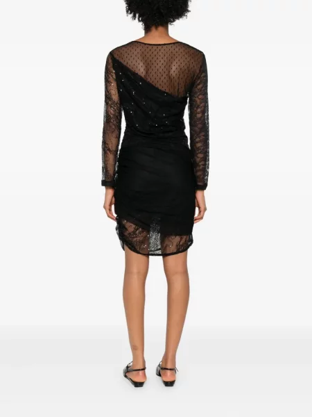Rochie mini Pinko cu paiete plasă de costum negru