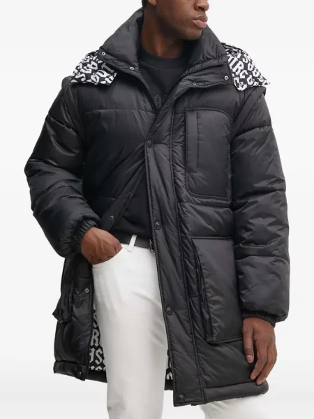 Palton Versace Jeans Couture cu glugă negru