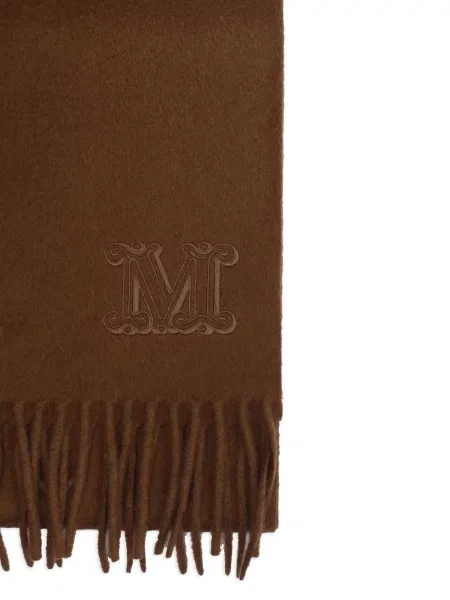Šál Max Mara s výšivkou hnědý