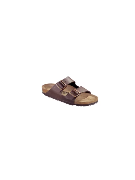 Klapki Birkenstock skórzane brązowe