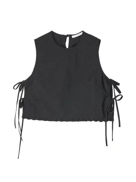 Bluză Cecilie Bahnsen cu broderie fără mâneci cu legături negru