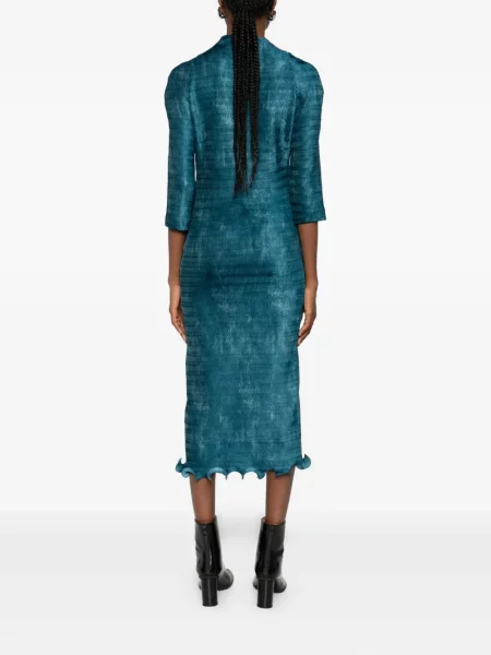 Rochie midi Fendi cu volane până la genunchi de costum albastru