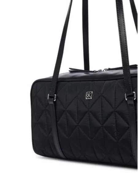 Torbica Calvin Klein Quilted Nylon 2X Strap Camerabag crna