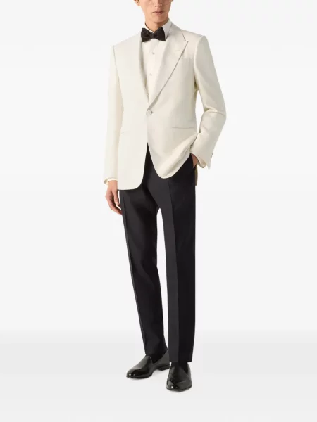 Costum Zegna de mătase alb