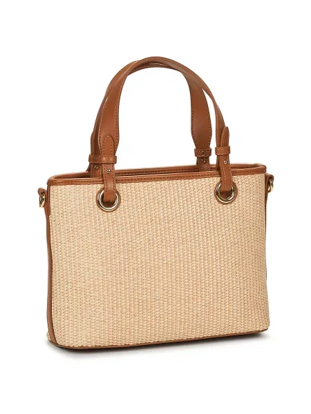 Slamená taška Love Moschino béžová